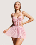 Lace Underwire Mesh Nightgown