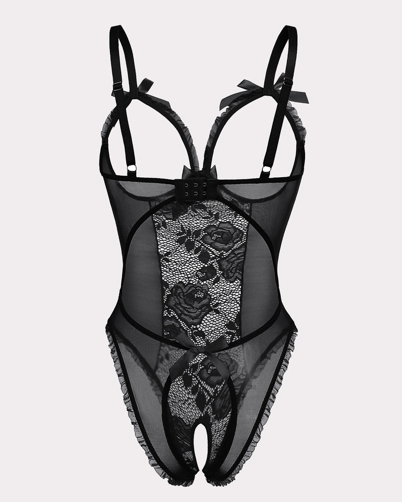 Floral Print Lace Mini Bodysuit