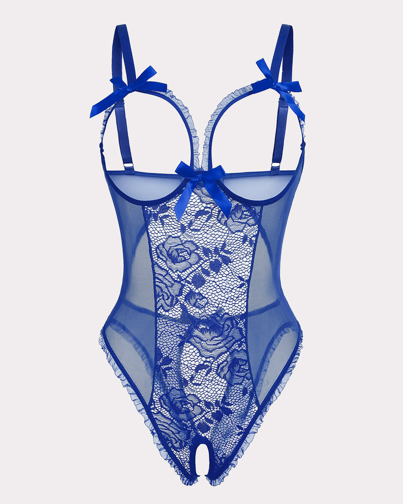 Floral Print Lace Mini Bodysuit