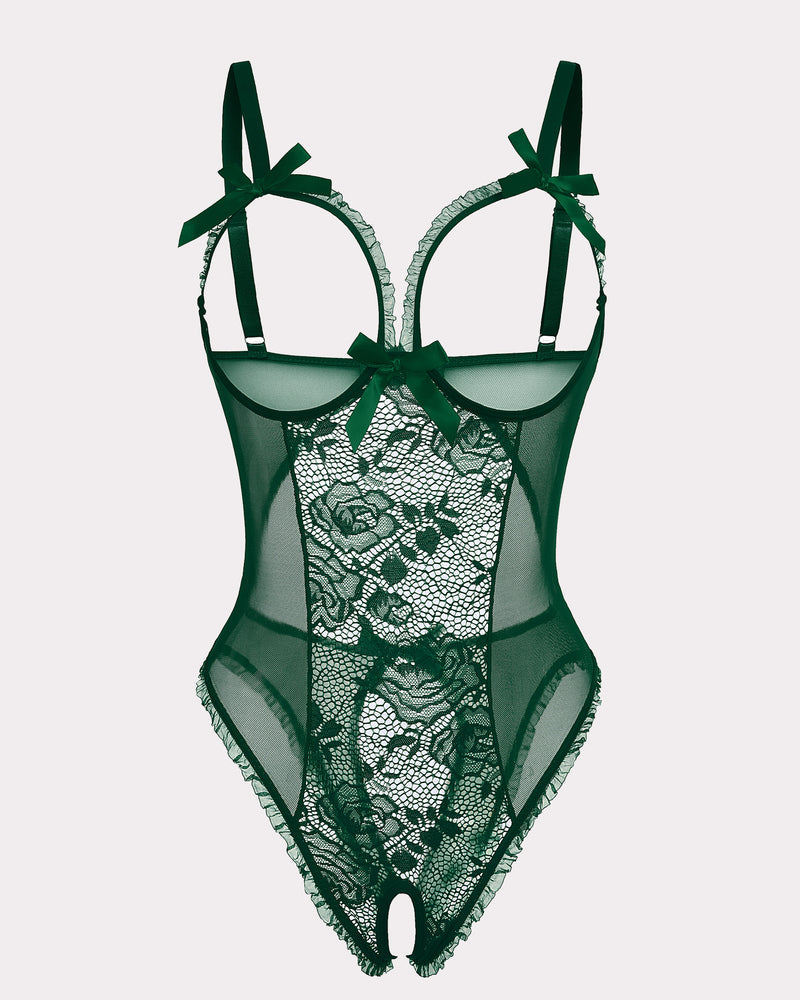 Floral Print Lace Mini Bodysuit