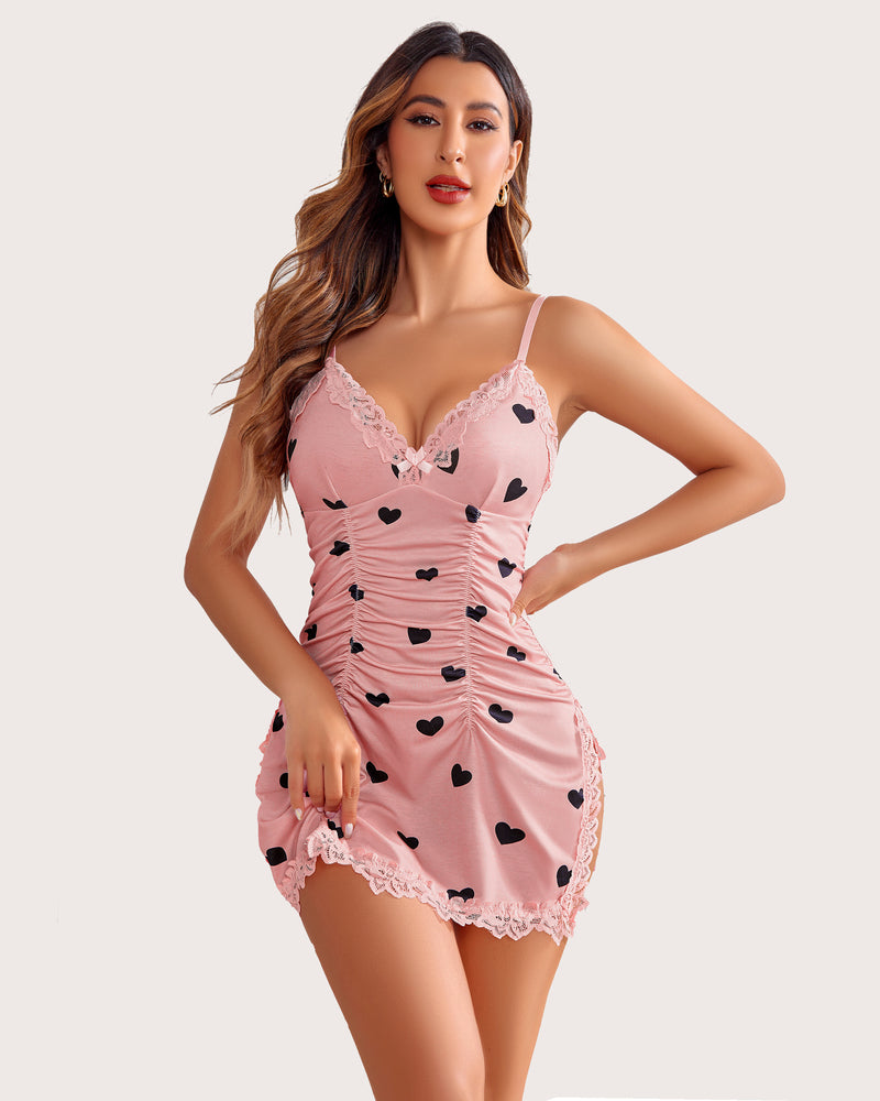 Leopard Print Soft Ruched Chemises