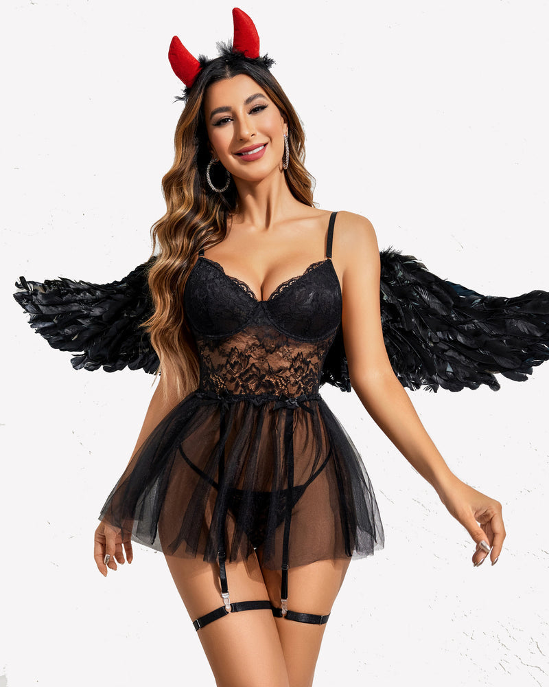 Lace Chain Underwire Lingerie