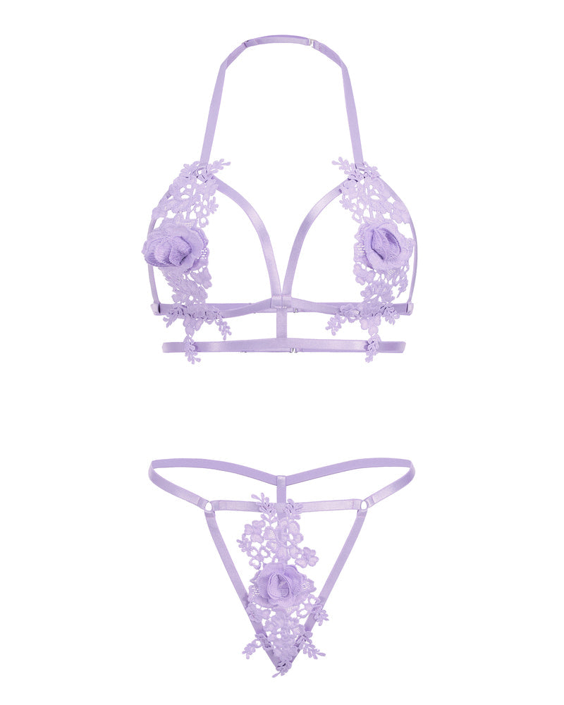 Appliques 2 Piece Bra Panty Set