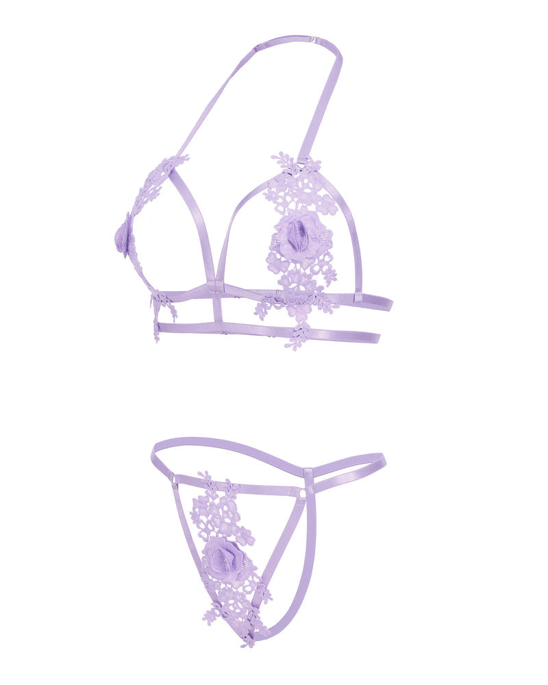 Appliques 2 Piece Bra Panty Set