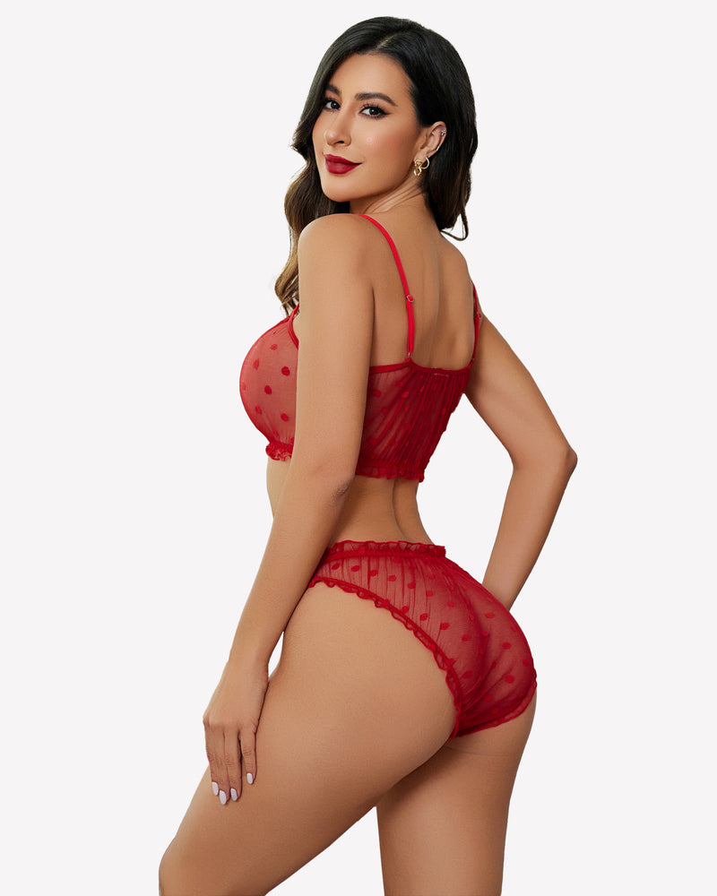 Mesh Lingerie Bra and Panty Set