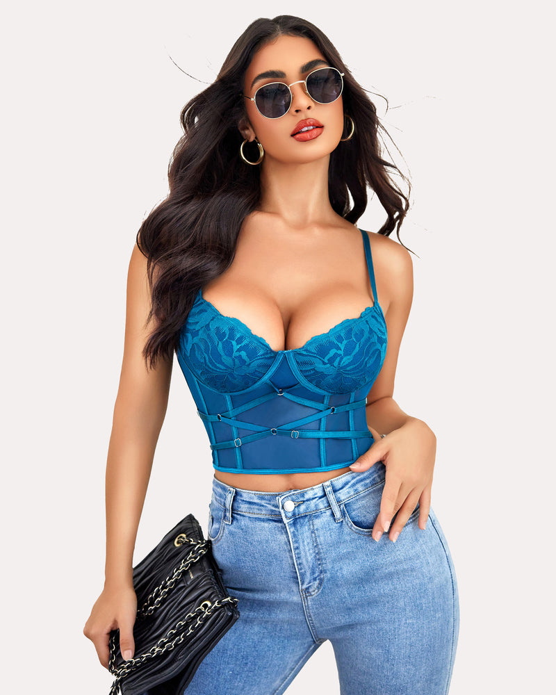 Tank Top Lace Corset with Thong