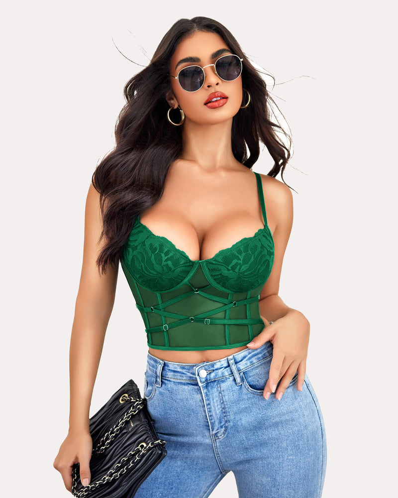Tank Top Lace Corset with Thong