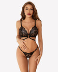 Lace Bra with Thong 2 Piece Sets