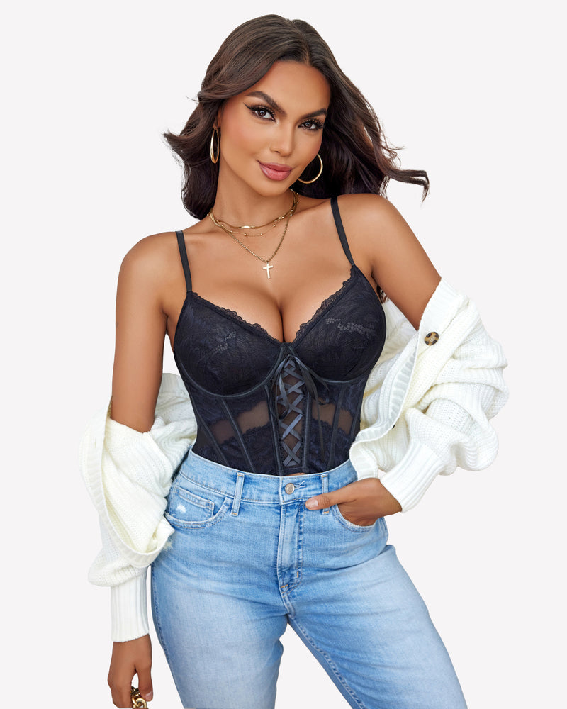 Underwire Corset And Panty With Garter