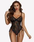 Lace Bodysuit Side Lace-up Boudoir Outfits