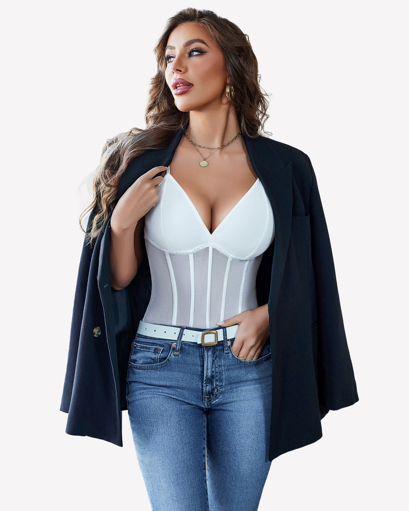 Cami Mesh Bustier Bodysuits