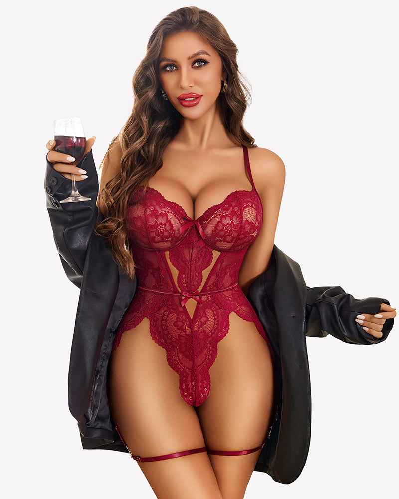 Cross-Back Straps Teddy Babydoll