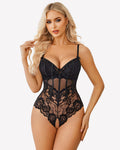 V Neck Body Suits One Piece Floral Teddy