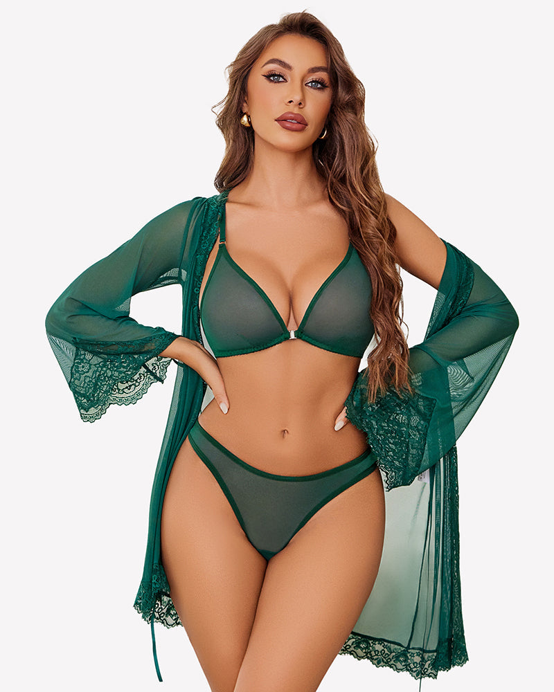 Mesh Bra and Panty Sets 2 Piece Outfits