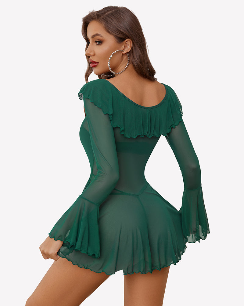 Rave Ruffle Off Shoulder Dress