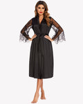 Floral Long Sleeves Lace Kimono Robe