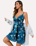Lace Satin Leopard Slips Nightie Dress