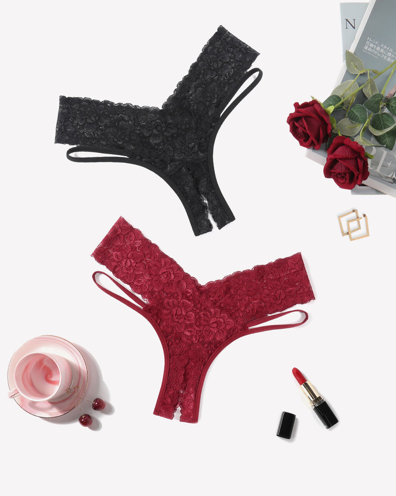 Lace Briefs V-Shape Cheeky Panties