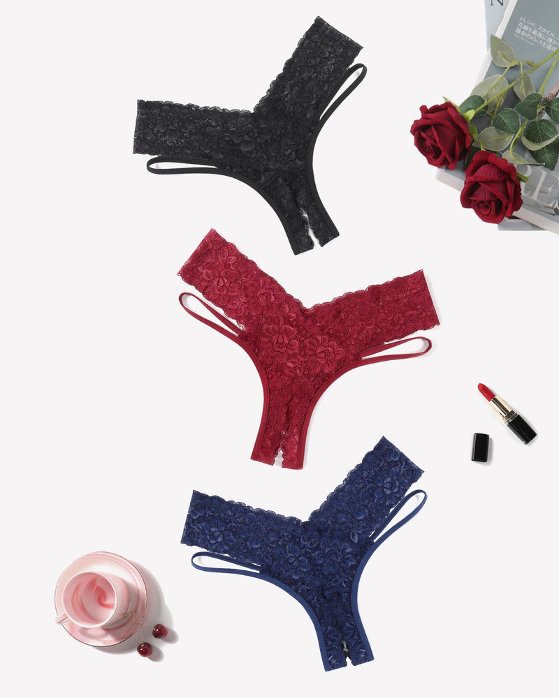 Lace Briefs V-Shape Cheeky Panties