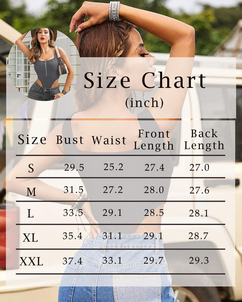 Tank Tops High Cut Body Suits Zip Up Leotards