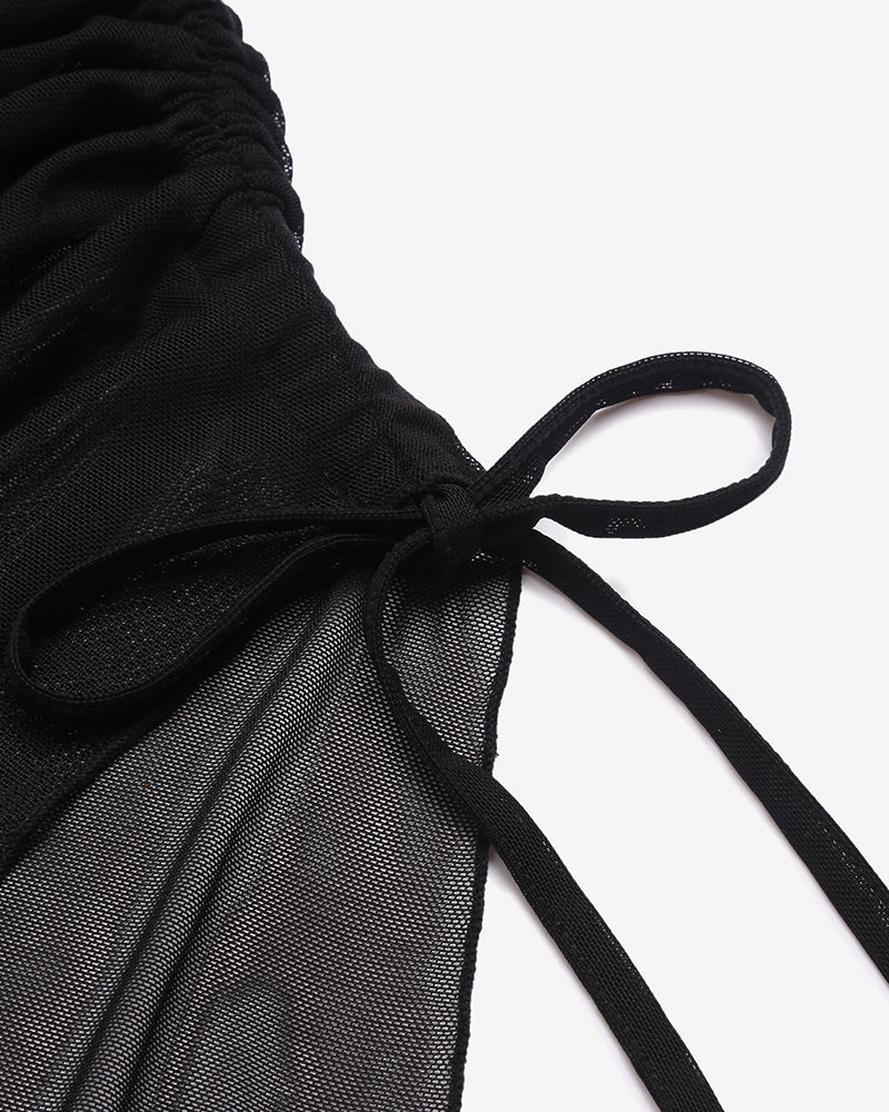 Mesh Bodycon Y2k Backless Slit Mini Dress
