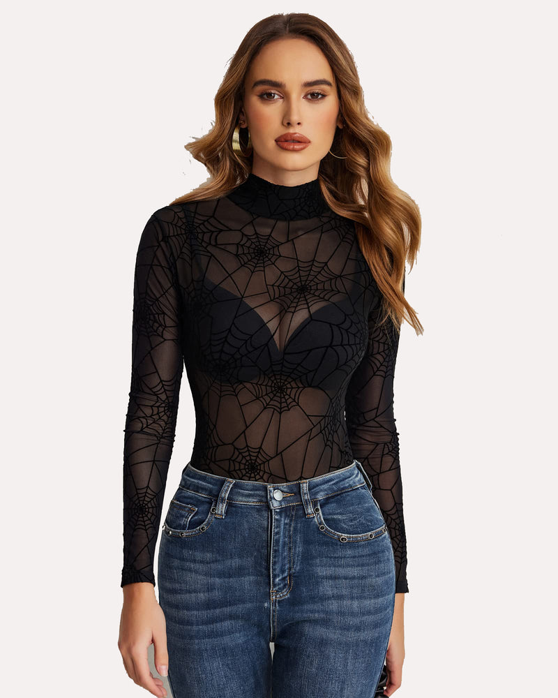 Long Sleeve Sheer Bodysuit