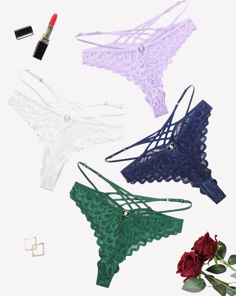 Lace Panties Criss Cross Back Underpants