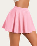 Solid Color High Waist A Line Skirt