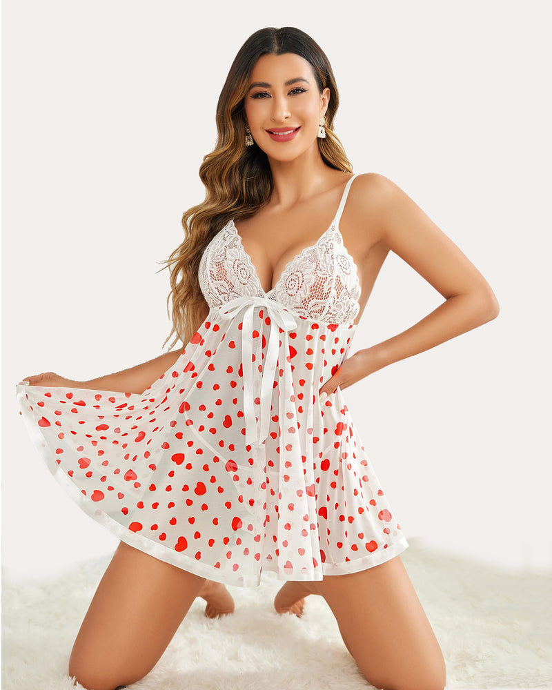 Christmas Lingerie Lace Babydoll