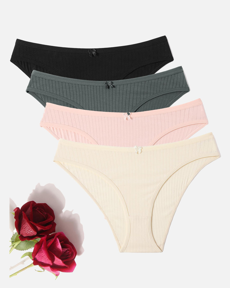 Cotton Ribbed Hipster Panties