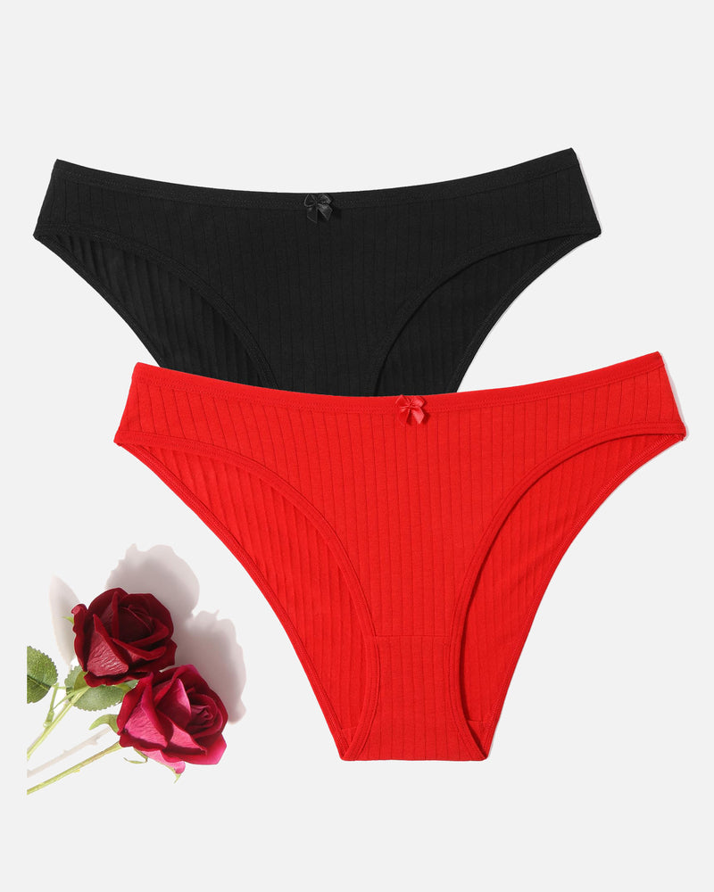 Cotton Ribbed Hipster Panties