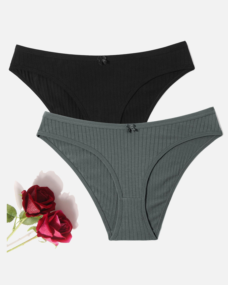 Cotton Ribbed Hipster Panties