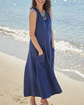 Sleeveless Dresses with Pocket
