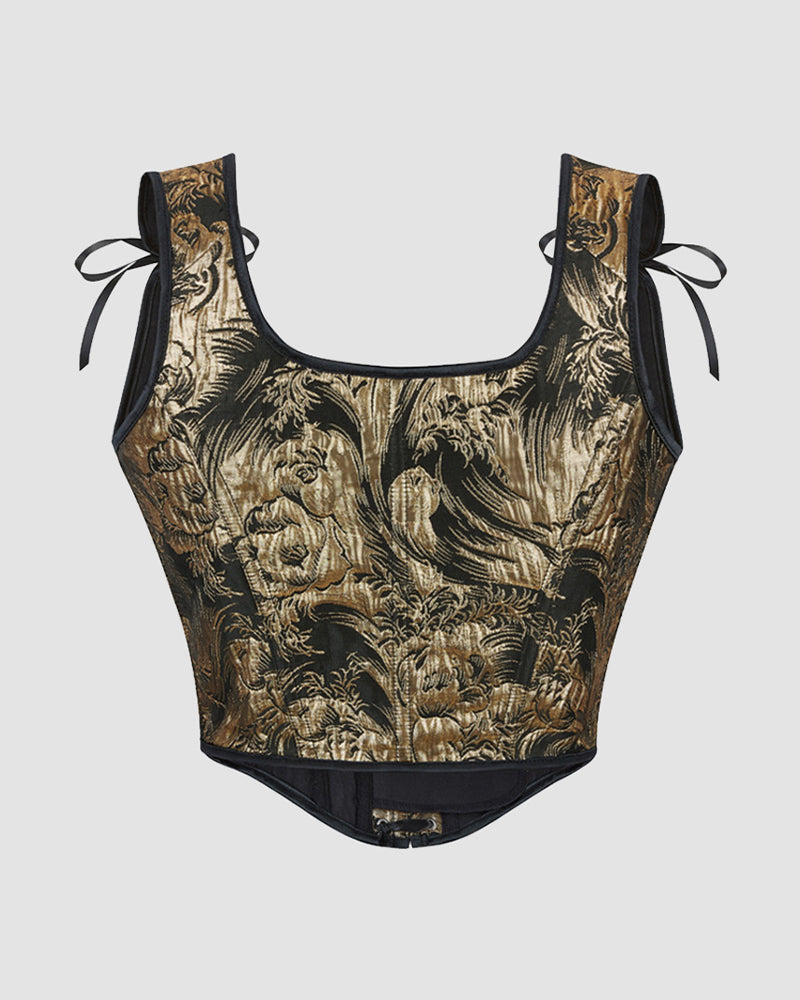1950s 13 Boned Cotton Golden Corset