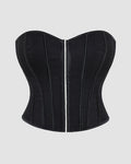 1960s 14 Boned Cotton Leopard Single Breasted Corset
