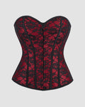 1950s 12 Boned Cotton Laceless Dark Red Corset