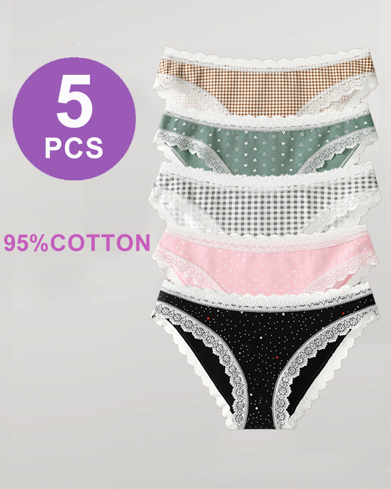 Lace Edge Print Panties