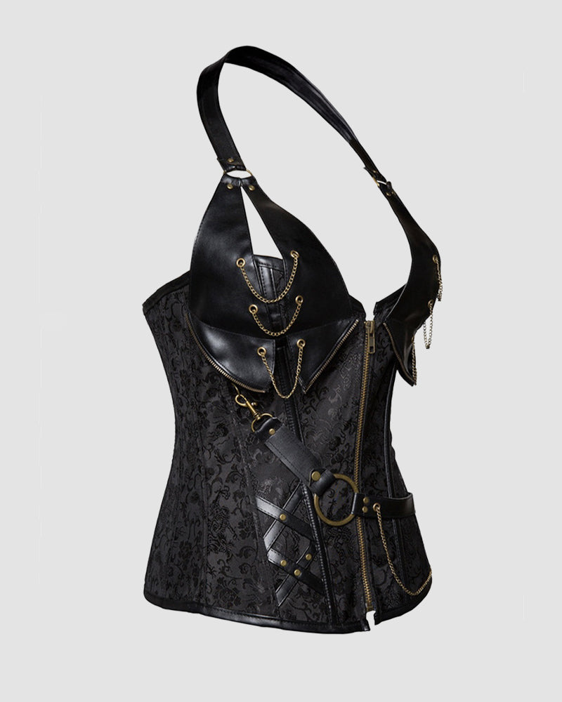 Lace-up 4 Steel Bone Leather Corset