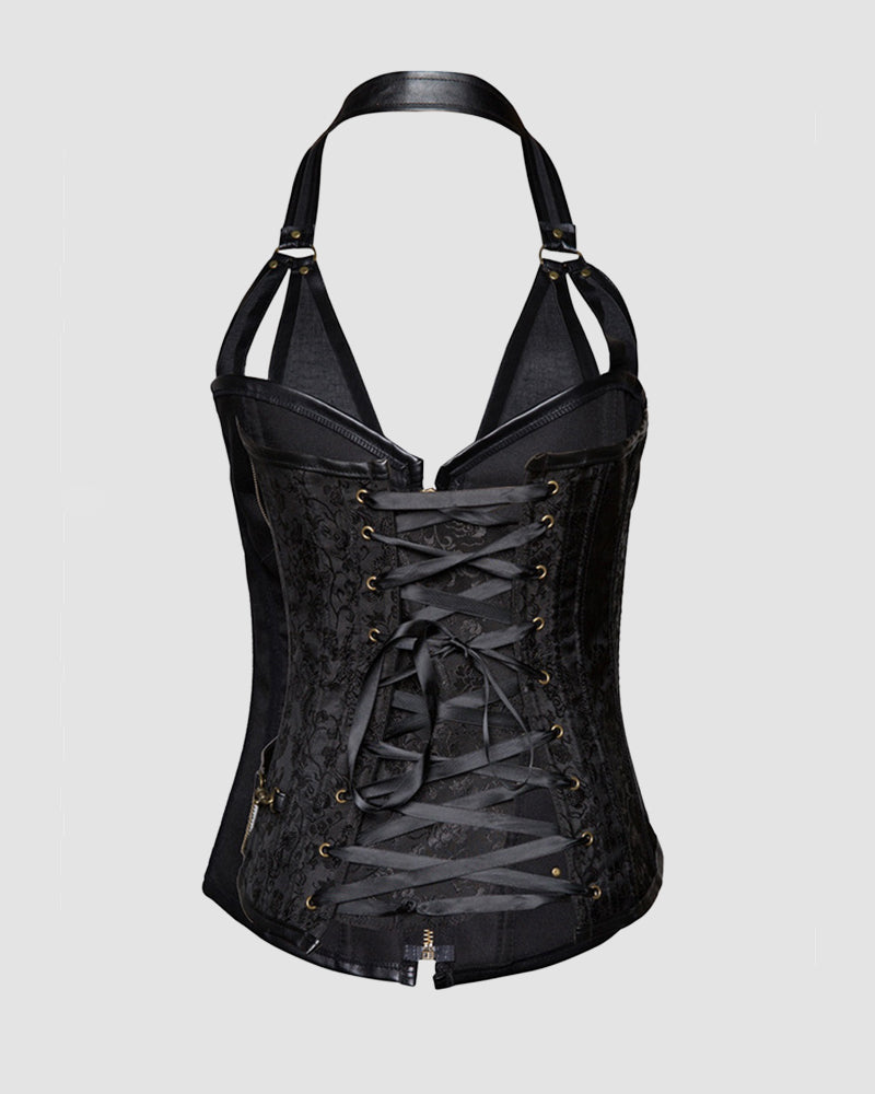 Lace-up 4 Steel Bone Leather Corset