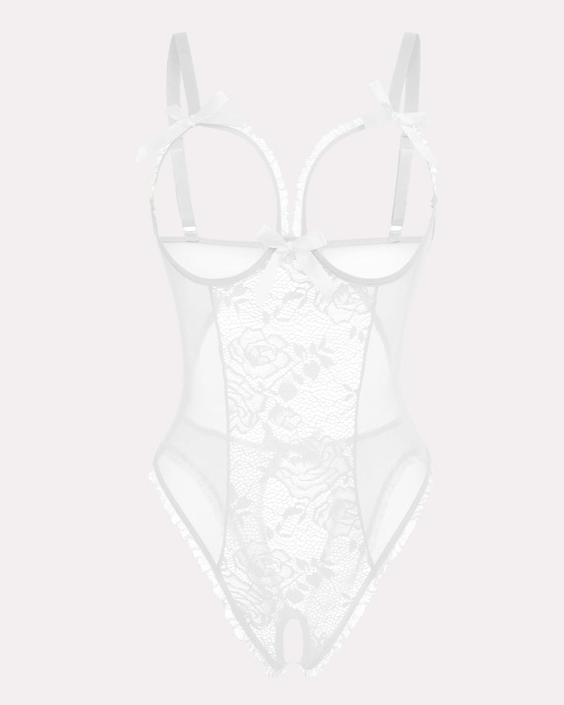 Floral Print Lace Mini Bodysuit
